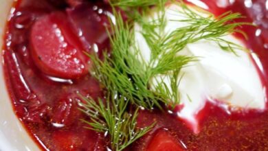 Ukrainian red borscht soup