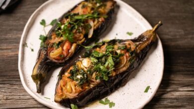 Armenian stuffed eggplant imam bayildi