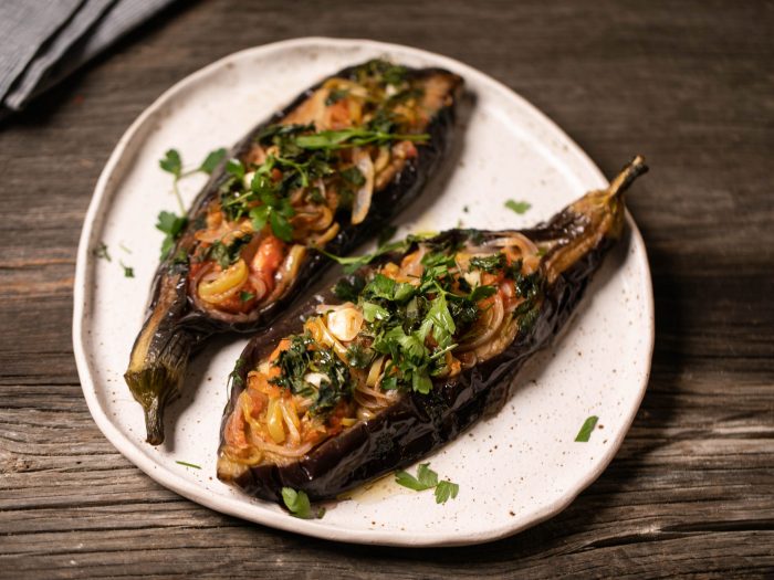 Armenian stuffed eggplant imam bayildi