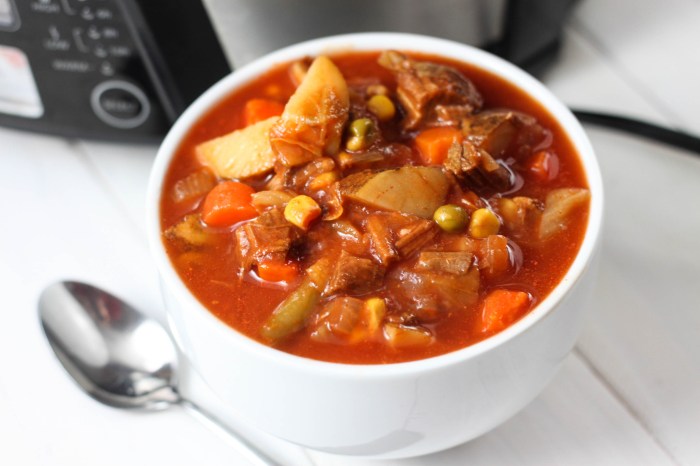 Homemade vegetable beef soup