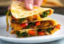 Farmers market vegetarian quesadillas