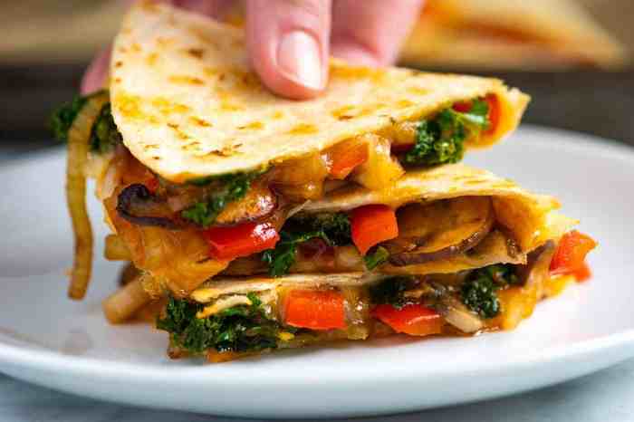 Farmers market vegetarian quesadillas