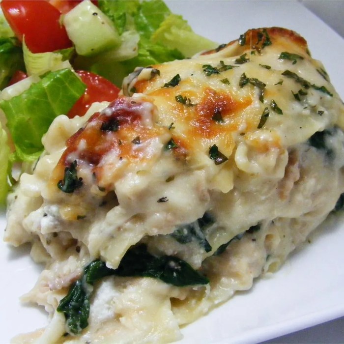 White cheese chicken lasagna