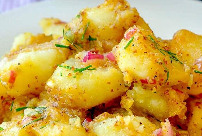 Warm dijon potato salad