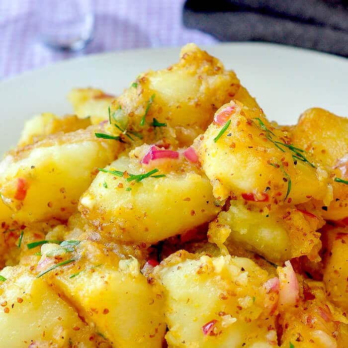 Warm dijon potato salad