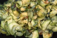 Warm zucchini basil salad