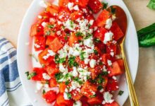 Herb watermelon feta salad