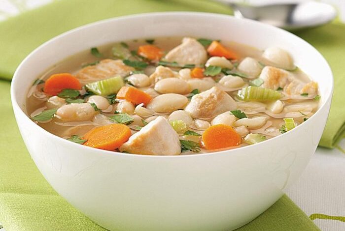 Simple chicken and white bean soup