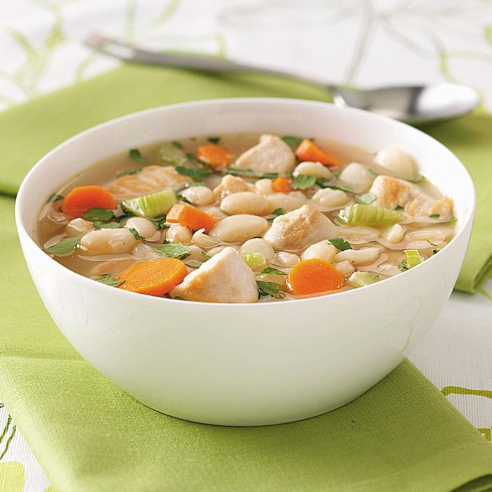Simple chicken and white bean soup