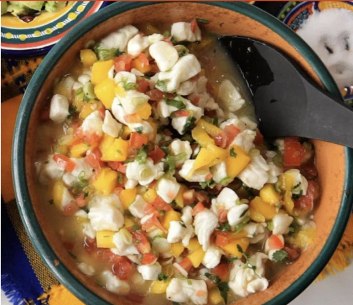 Mexican mango and white fish ceviche