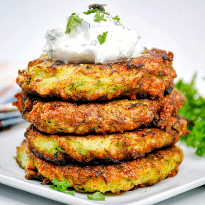 Zucchini parmesan cheese fritters