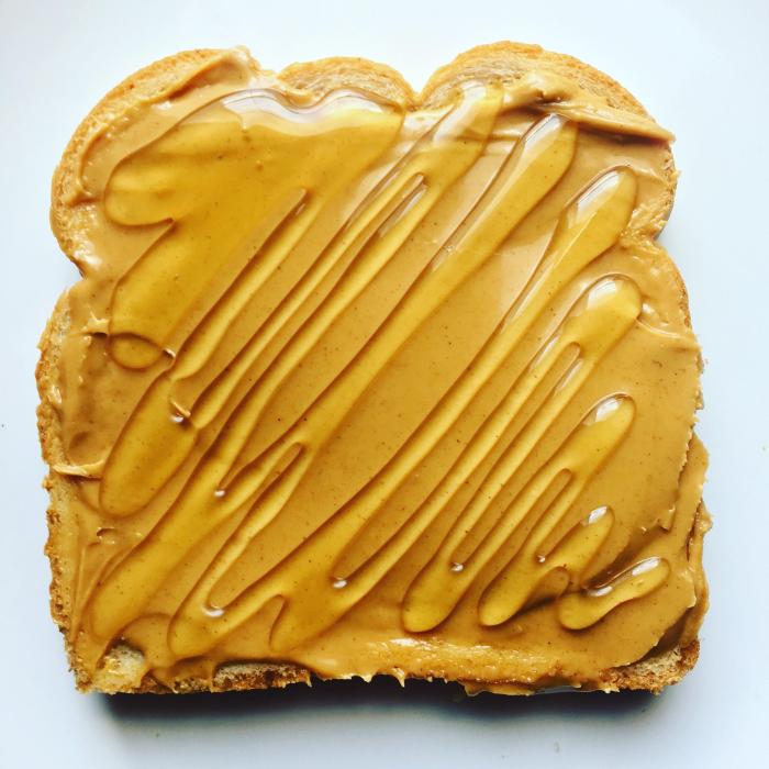 Peanut butter and honey sandwich