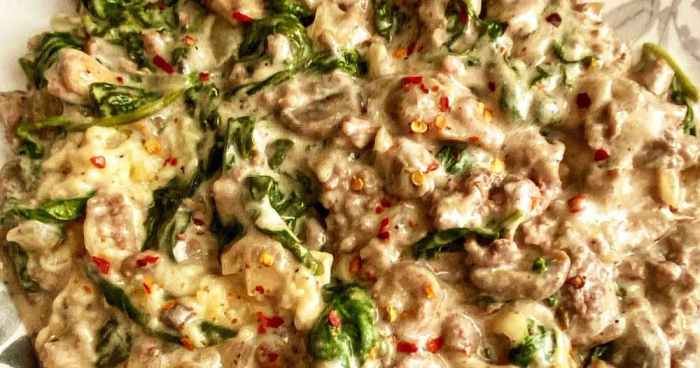 Ground beef spinach casserole