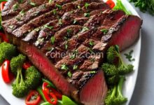 Grilled beef tenderloin with herb garlic pepper coating