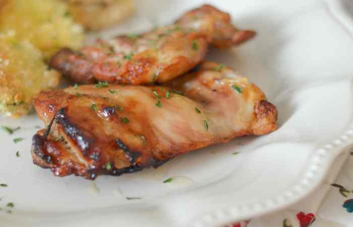 Air fried maple chicken thighs