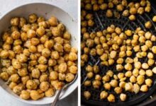 Air fryer buffalo ranch chickpeas