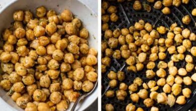 Air fryer buffalo ranch chickpeas