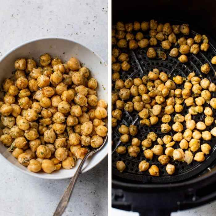 Air fryer buffalo ranch chickpeas
