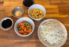 Air fryer cauliflower fried rice