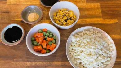 Air fryer cauliflower fried rice