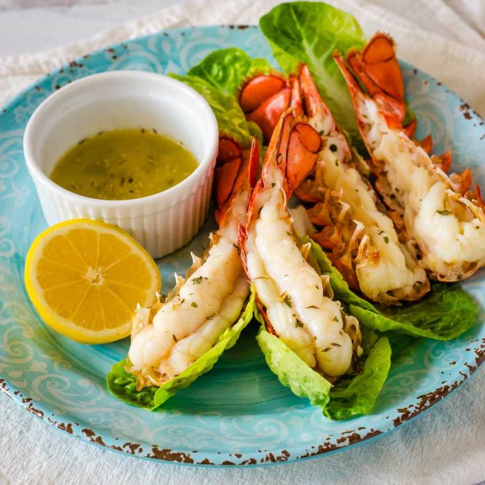 Air fryer lobster tails with lemon garlic butter