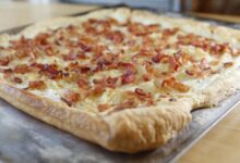 Tarte flambee alsatian bacon onion tart