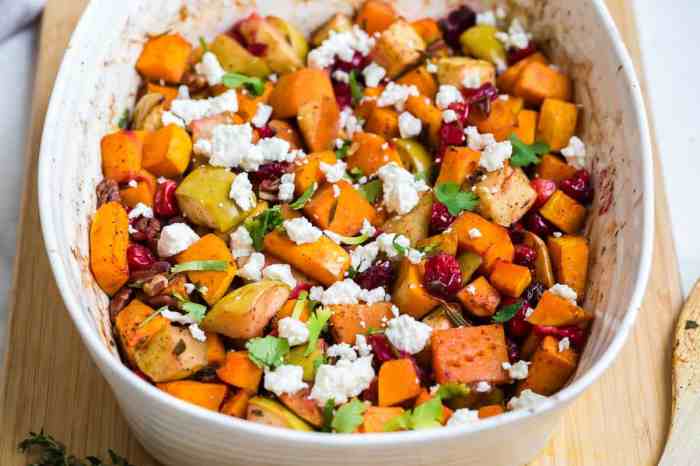 Butternut squash with apple and cranberries