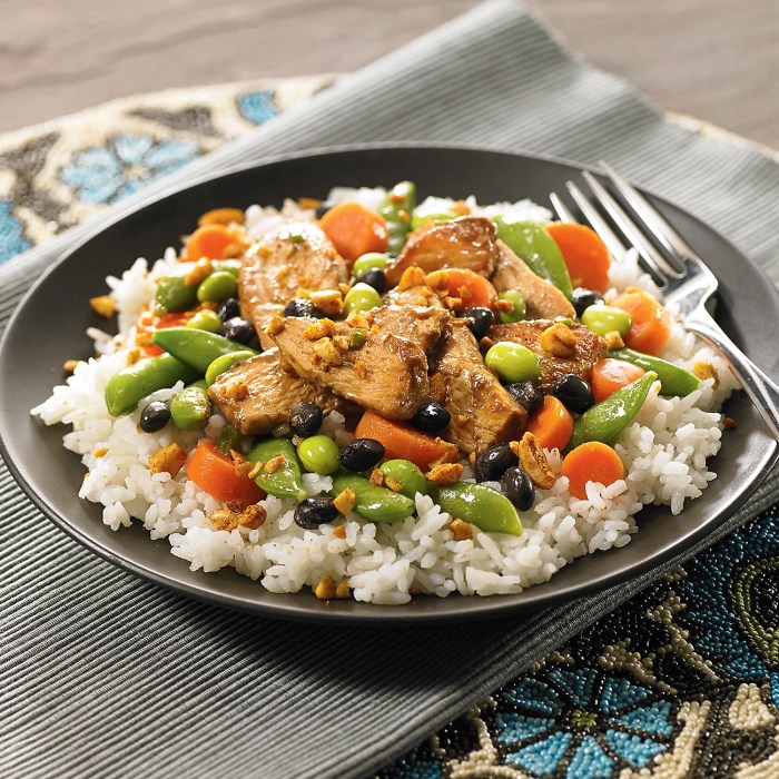 Garlic chicken vegetable and rice skillet