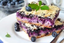 Blueberry pudding with hard sauce