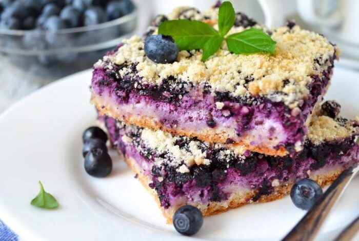 Blueberry pudding with hard sauce