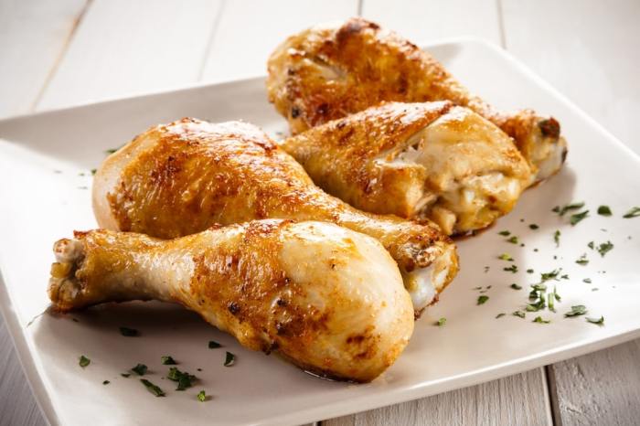 Slow cooked chicken drumsticks