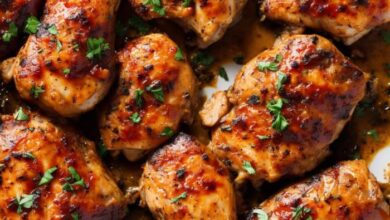 Baked marinated chicken thighs