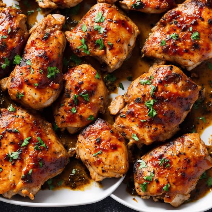 Baked marinated chicken thighs