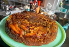 Homemade banana upside down cake