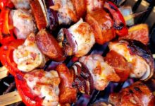 Skewers chorizo kabobs