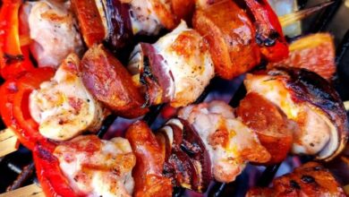 Skewers chorizo kabobs