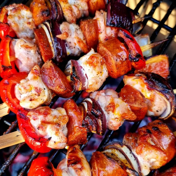 Skewers chorizo kabobs