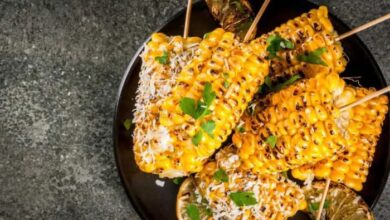 Tasty bbq corn on the cob