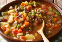 Leftover beef vegetable soup