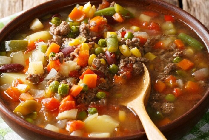 Leftover beef vegetable soup