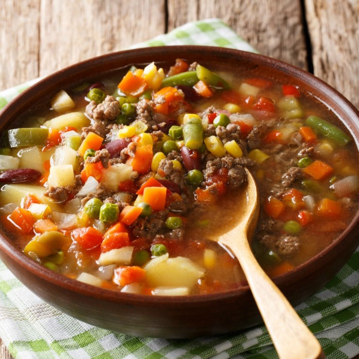 Leftover beef vegetable soup