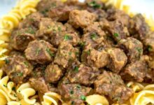 Instant pot beef tips with mushroom gravy