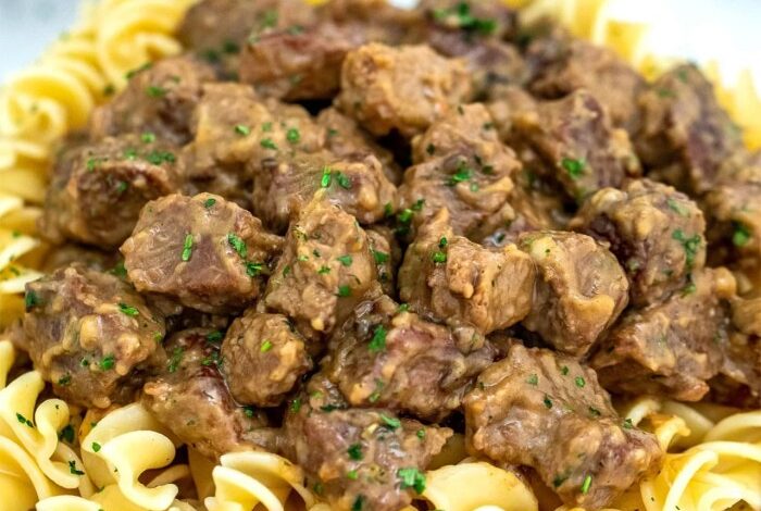 Instant pot beef tips with mushroom gravy