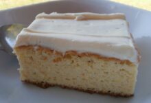 French vanilla cake with french vanilla buttercream frosting