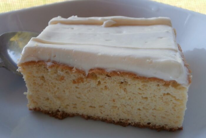 French vanilla cake with french vanilla buttercream frosting