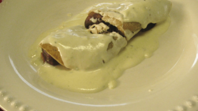 Chicken and mushroom crepes