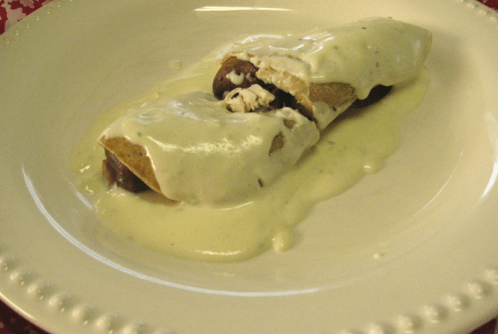 Chicken and mushroom crepes