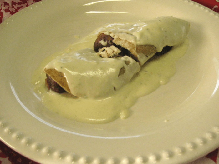 Chicken and mushroom crepes