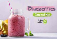 Healthy blueberry breakfast smoothie