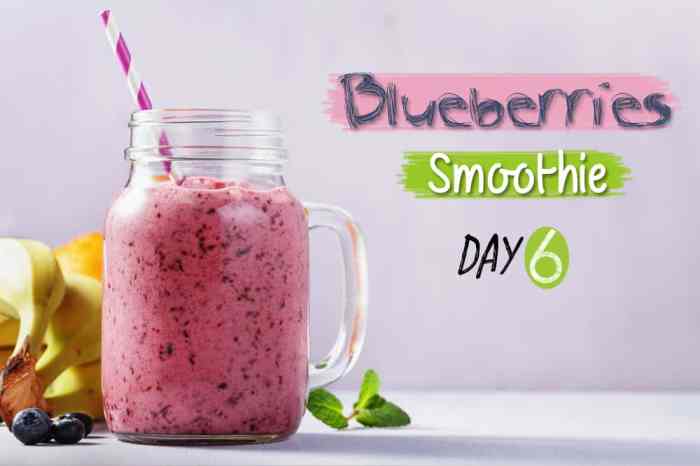 Healthy blueberry breakfast smoothie